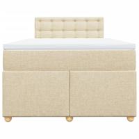 Boxspring met matras stof crèmekleurig 120x200 cm - thumbnail