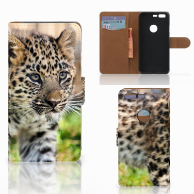 Google Pixel Telefoonhoesje met Pasjes Baby Luipaard