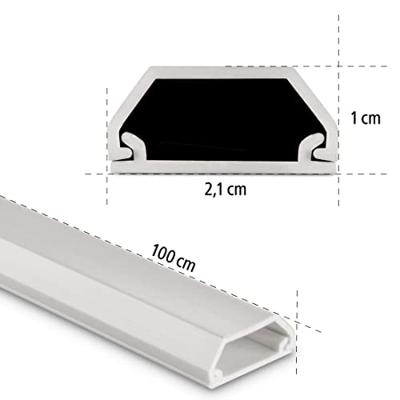 Hama Kabelgoot Zelfklevend Hoekig 100x2.1x1 cm PVC/Wit 3 Stuks