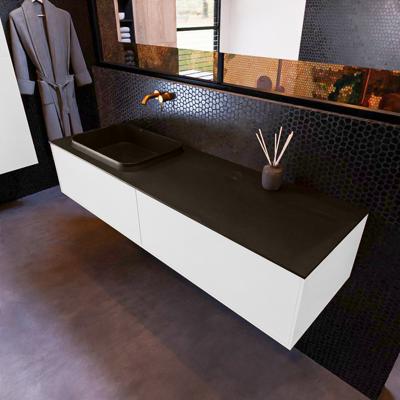 Badkamermeubelset Mondiaz Erin 150 cm met 2 Lades met RIDGE Wastafel Links Urban Zonder Kraangaten Greeploos Mat Talc Badkamermeubelset Mondiaz Erin 150 cm met 2 Lades met RIDGE Wastafel Links Urban Zonder Kraangaten Greeploos Mat Talc