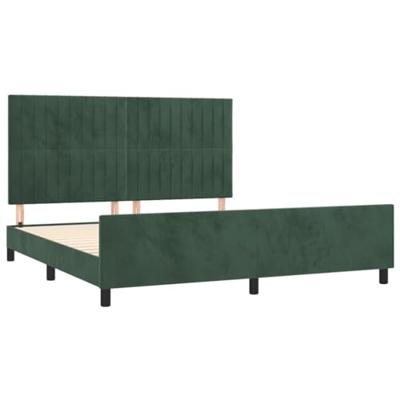 Bedframe zonder matras 160x200 cm fluweel donkergroen Bedframe zonder matras 160x200 cm fluweel donkergroen