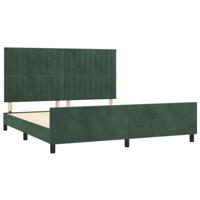 Bedframe zonder matras 160x200 cm fluweel donkergroen - thumbnail