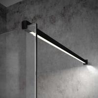 Inloopdouche Bellezza Bagno StabiLight 90x195 cm 8 mm Helder Glas Antikalk Inclusief Stabilisatiestang Met Verlichting Mat Zwart Bellezza Bagno - thumbnail