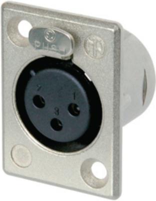 Neutrik NTR-NC3FP-1 Xlr Panel-mount Female Receptacle 3 Panel-mount Female Receptacle P Soldeer Connectie Nickel-plated