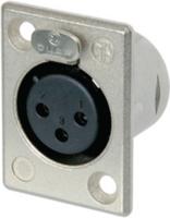 Neutrik NTR-NC3FP-1 Xlr Panel-mount Female Receptacle 3 Panel-mount Female Receptacle P Soldeer Connectie Nickel-plated - thumbnail