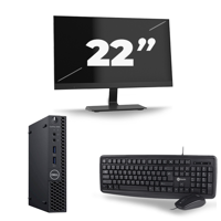Dell Optiplex 3060 Micro USFF - Intel Core i7-8e Generatie - 8GB RAM - 256GB SSD - Windows 11 + 1x 22 inch Monitor - thumbnail