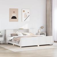 Bedframe zonder matras massief grenenhout wit 180x200 cm - thumbnail