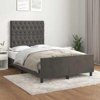 Bedframe zonder matras 120x190 cm fluweel donkergrijs - thumbnail