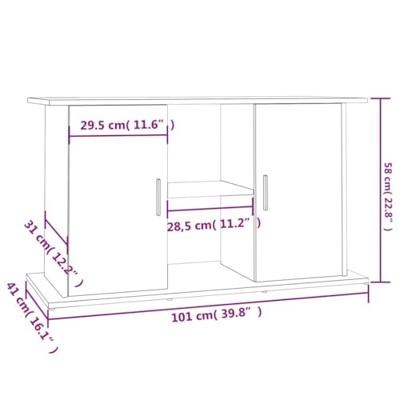 Aquariumstandaard 101x41x58 cm bewerkt hout betongrijs - thumbnail