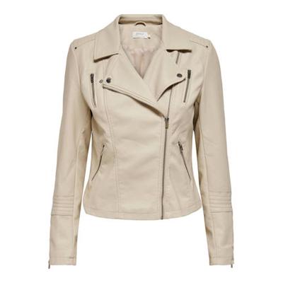 Only 15153079 Onlgemma Faux Leather Biker Leer En Leatherlook Silver Lining 15153079