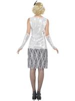 Flapper kostuum zilver - thumbnail