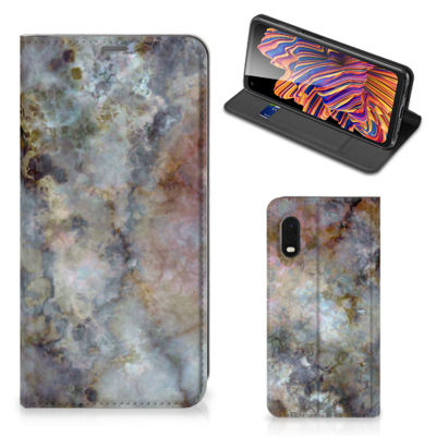 Samsung Xcover Pro | Standcase | Marmer Grijs