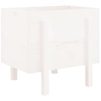 VidaXL Plantenbak 62x50x57 cm massief grenenhout wit - thumbnail
