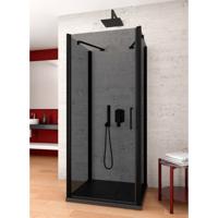Douchecabine Lacus Giglio Evo 1 Klapdeuren Rookglas Zwart (alle maten x2 zijwanden) - thumbnail