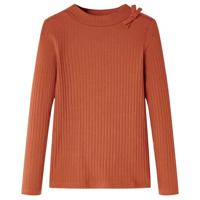 Kindershirt met lange mouwen 92 cognackleurig - thumbnail