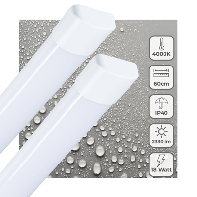 2 PACK - LED&apos;s Light LED TL lamp 60 cm voor binnen - Complete LED TL verlichting - 2330 lm