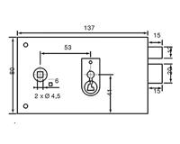 Horizontaal opbouwslot met kruk - YALE - YAH37D - Wit - 2 sleutels meegeleverd - Rechtse versie - thumbnail