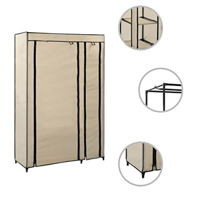 Kledingkasten opvouwbaar 2 st 110x45x175 cm stof crème