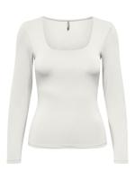 Only 15302647 Onlea L/s Deep Neck Top Jrs Noos T-shirt Lange Mouw Cloud Dancer - thumbnail