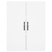 Hoge kast 69,5x34x180 cm bewerkt hout wit - thumbnail