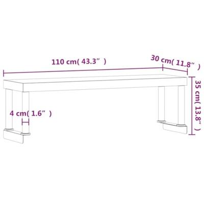 VidaXL Verhoging voor werktafel 110x30x35 cm roestvrij staal