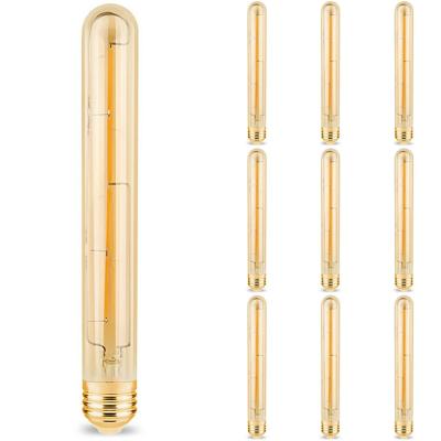 Voordeelpak 10x Dimbare Amber LED Buizenlamp E27 Filament 6W 2200K