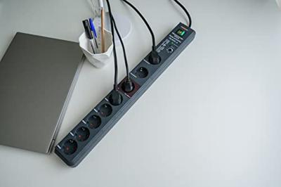 Brennenstuhl Secure-Tec overspanningsbeveiliging 19.500 A 8-voudig antraciet 3m H05VV-F 3G1,5 Master-Slave - 1159490936 - thumbnail