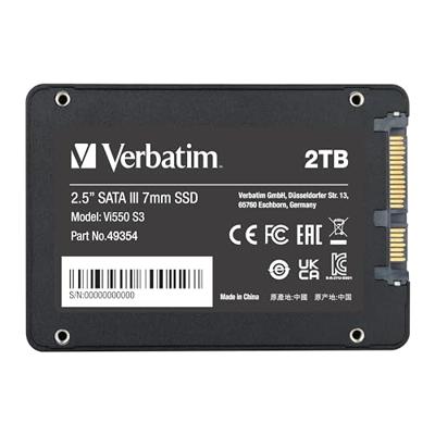 Verbatim VI550 S3 2 TB SSD harde schijf (2.5 inch) SATA 6 Gb/s Retail 49354 Verbatim VI550 S3 2 TB SSD harde schijf (2.5 inch) SATA 6 Gb/s Retail 49354