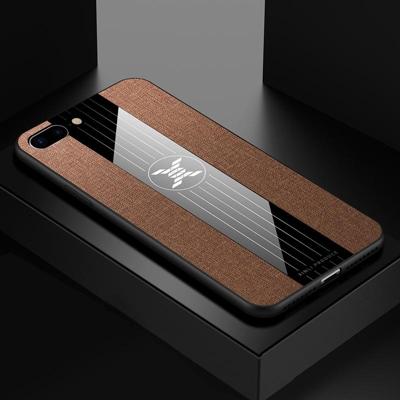 Voor iPhone 8 & 7 XINLI stiksels doek Textue schokbestendig TPU beschermhoes (bruin)
