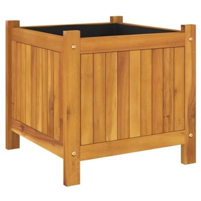 VidaXL Plantenbak met voering 42x42x40 cm massief acaciahout
