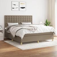 Boxspring met matras stof taupe 180x200 cm - thumbnail
