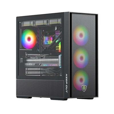 ATX Semi-toren BehuizingKEEP OUT KO XC-805 MESH ARGB USB3 Zwart