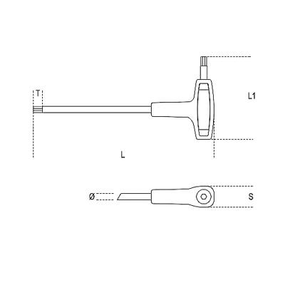 Beta Haakse stiftsleutels voor Torx® schroeven en krachthandgreep 97TTX 20 - 000970720