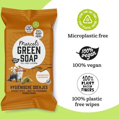 Marcel&apos;s Green Soap Schoonmaakdoekjes sandelhout & kardemom - thumbnail