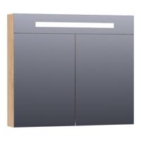 Brauer Promise Deluxe Spiegelkast - 80 cm - met Directe Verlichting - 2 Dubbelzijdige Spiegeldeuren - Forest Tan - thumbnail