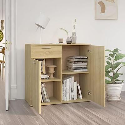 Dressoir 80x36x75 cm spaanplaat sonoma eikenkleurig