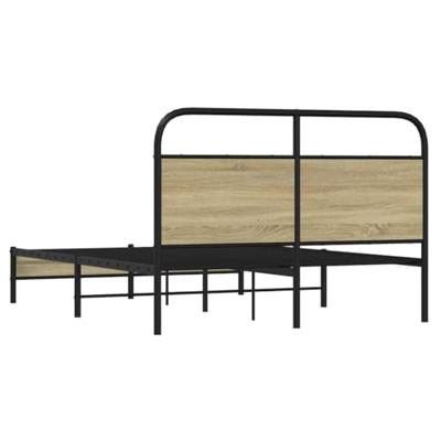 Bedframe zonder matras bewerkt hout sonoma eikenkleur 140x190cm Bedframe zonder matras bewerkt hout sonoma eikenkleur 140x190cm