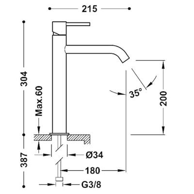 Wastafelmengkraan Tres Study Exclusive 30,4 cm 1-Hendel Rond Mat Rosé Goud Wastafelmengkraan Tres Study Exclusive 30,4 cm 1-Hendel Rond Mat Rosé Goud