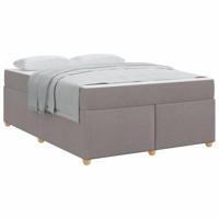 Bedframe met matras Taupe 160 x 200 cm Stof - thumbnail