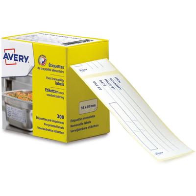 Avery etiketten voedselcodering, HACCP, ft 98 x 40 mm, dispenser van 300 afscheurbare etiketten, Engels Avery etiketten voedselcodering, HACCP, ft 98 x 40 mm, dispenser van 300 afscheurbare etiketten, Engels