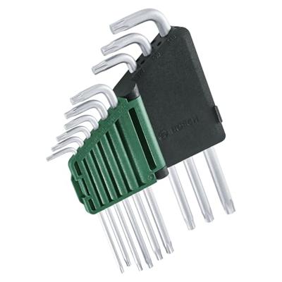 Bosch 9-delige Torx-sleutelset (S2 Steel Multi-Keys TX8-TX40 lange zijde roestvrij oppervlak, opbergstang) - thumbnail