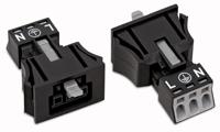 WAGO 890-703 Netstekker WINSTA MINI Bus, recht Totaal aantal polen: 2 + PE 16 A Zwart 1 stuk(s) - thumbnail