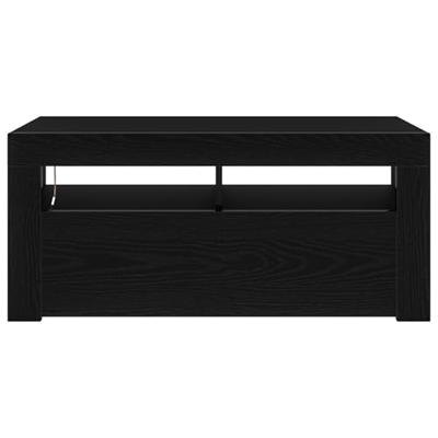 TV-kast Zwart Eiken 90 x 35 x 40 cm Bewerkt hout