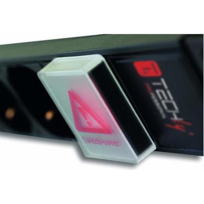 Techly I-CASE STRIP-91U stroomverdelereenheid (PDU) 1U aluminium, zwart 9 AC-uitgangen - stroomverdelereenheden (PDUs) (standaard, 1U, single fase, horizontaal, aluminium, zwart)