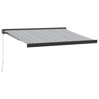 Luifel uittrekbaar 3,5x2,5 m stof en aluminium antraciet en wit - thumbnail