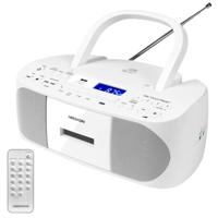 MEDION E65010 stereoradio (CD-speler, cassette, USB-aansluiting, AUX-audio-ingang, MP3-weergave. FM PLL-radio, 40 zendergeheugen, batterijvoeding, afstandsbediening) wit - thumbnail