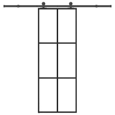 VidaXL Schuifdeur met beslag 76x205 cm esg-glas en aluminium VidaXL Schuifdeur met beslag 76x205 cm esg-glas en aluminium