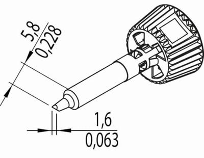 Ersa 0142CDLF16A/SB Soldeerpunt Beitelvorm Grootte soldeerpunt 1.60 mm Inhoud: 1 stuk(s)