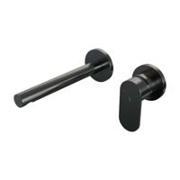 Brauer Gunmetal Edition Inbouw Wastafelmengkraan met Rechte Uitloop en Rozetten Model C1 Gunmetal Geborsteld PVD - thumbnail