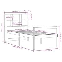 Bed met boekenkast zonder matras massief grenenhout 90x200 cm - thumbnail